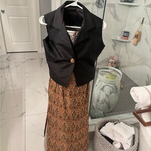 Vintage two piece gala or best wedding guest set top skirt size small